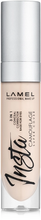 Жидкий консилер для лица - LAMEL Make Up Insta Camouflage Conceal 3in1, 401 - Натуральный Нюд - фото N1