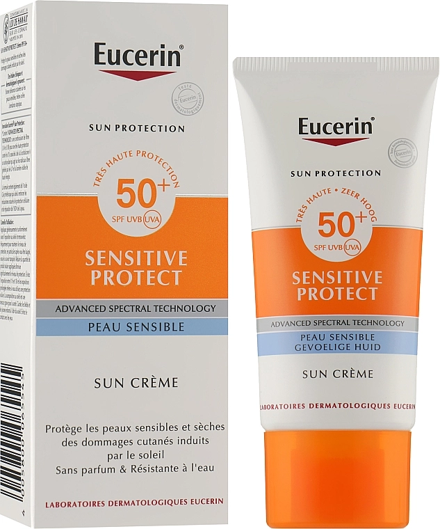 Eucerin Солнцезащитный крем для сухой кожи Sun Sensitive Protect Cream SPF50+ - фото N2