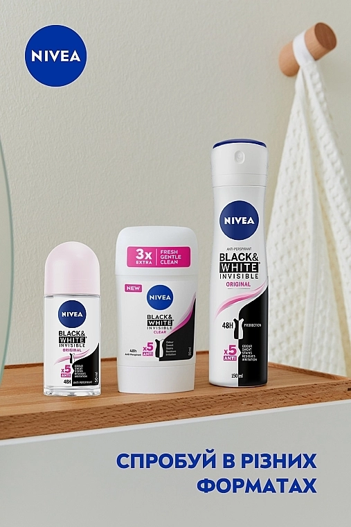 Nivea Антиперспирант шариковый "Черное и белое. Невидимый" Invisible Black & White Original - фото N6