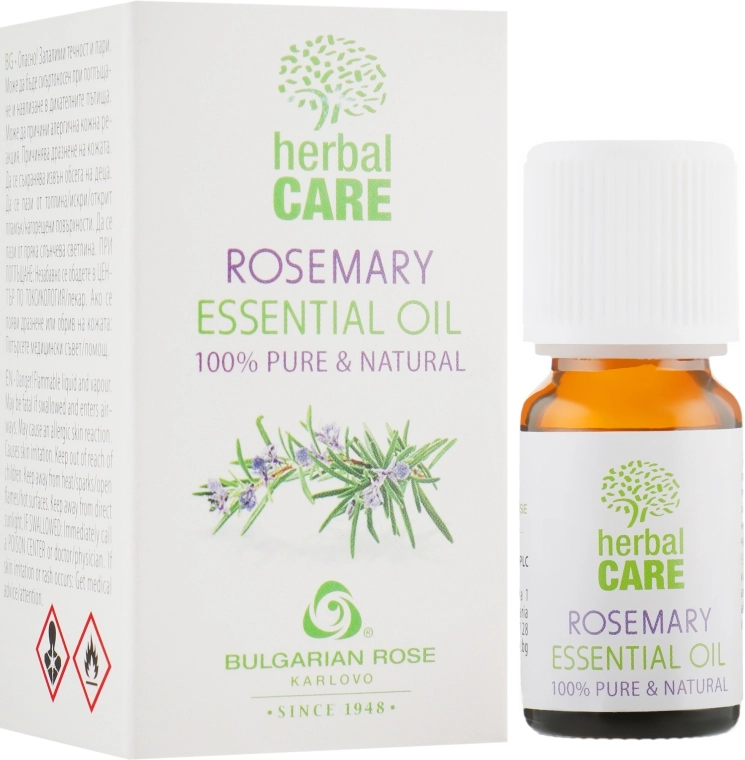 Bulgarian Rose Ефірна олія "Розмарин" Herbal Care Essential Oil - фото N1