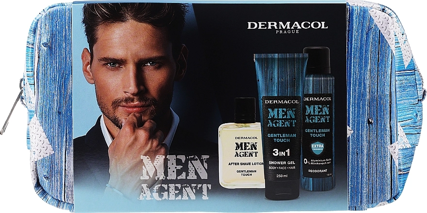 Dermacol Набір Men Agent Gentleman Touch I(after/shave/lotion/100ml + sh/gel/250ml + deo/spray/150ml) - фото N1