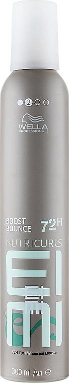 Спрей-мус для моделювання хвилястого волосся - WELLA Eimi Nutricurls Boost Bounce Mousse Curly 72H, 300 мл - фото N1