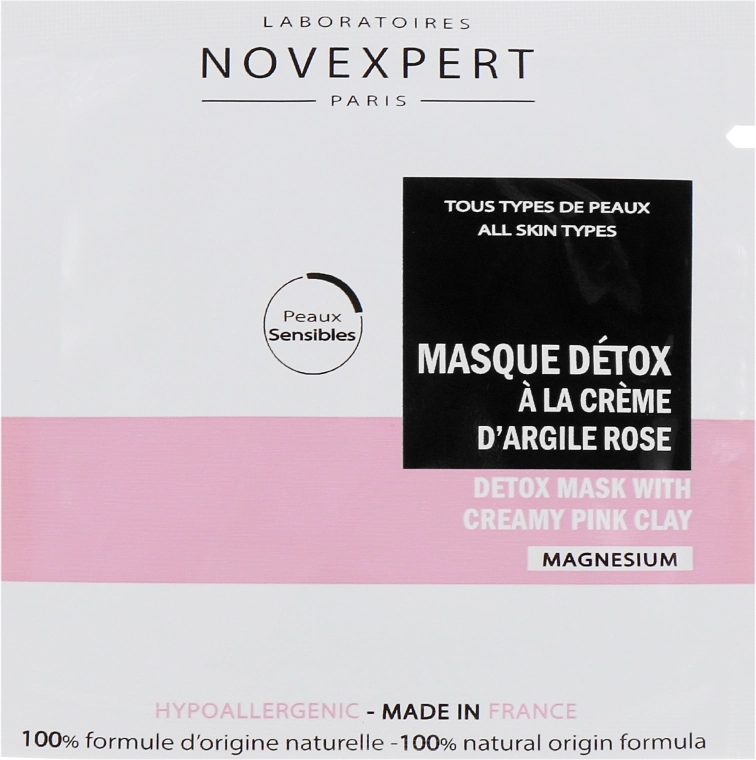 Novexpert Маска детокс для обличчя із рожевою глиною Magnesium Mask Detox Sex With Pink Clay (пробник) - фото N1