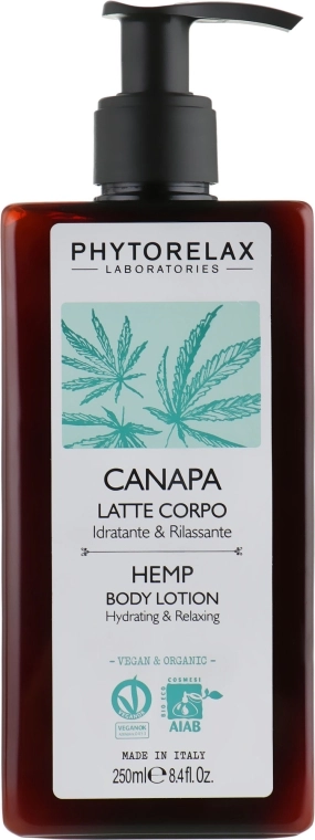 Phytorelax Laboratories Лосьйон для тіла зволожуючий HEMP Vegan&Organic PhL Hemp Body Lotion - фото N1