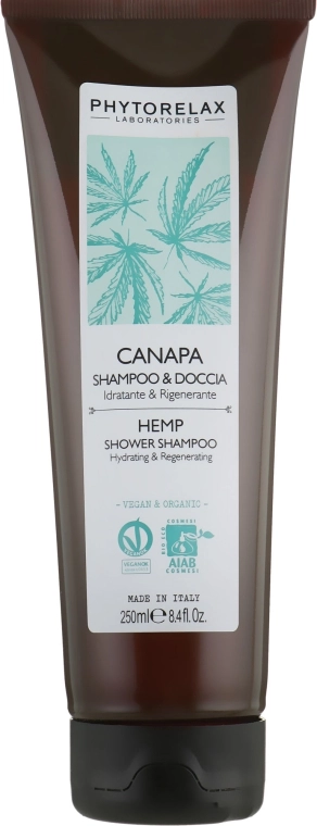Phytorelax Laboratories Шампунь-гель для душу зволожуючий HEMP Vegan&Organic PhL Hemp Shower Shampoo - фото N1