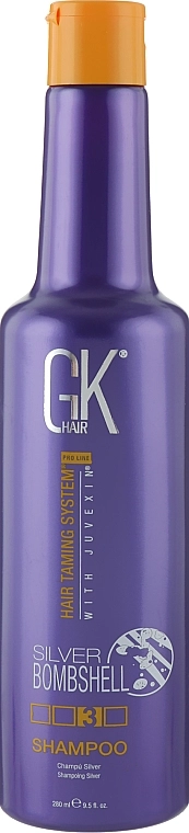 Серебряный шампунь для блондированных волос - GKhair Silver Bombshell Shampoo, 280 мл - фото N1