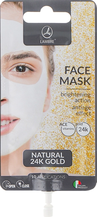Lambre Маска для обличчя з золотом Natural 24K Gold Face Mask - фото N1