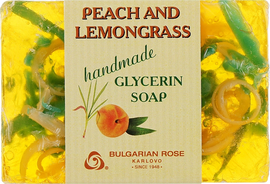 Bulgarian Rose Гліцеринове мило "Персик і лемонграс" Peach & Lemongrass Soap - фото N1