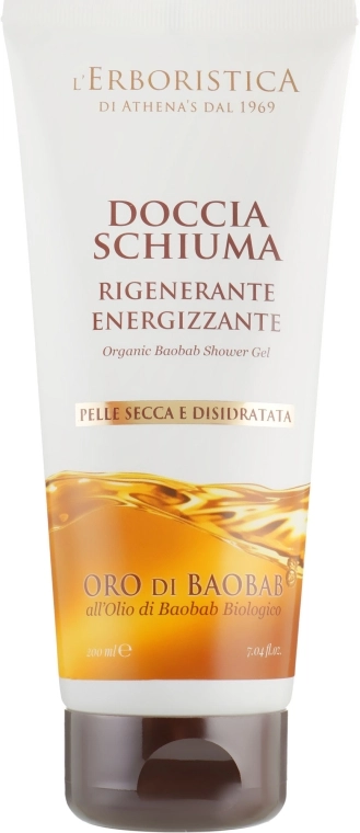 Athena's Гель для душа с 100% органическим маслом баобаба Erboristica Organic Baobab Shower Gel - фото N1