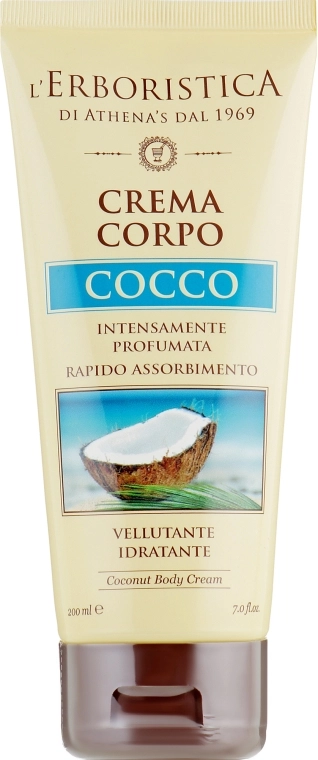 Athena's Увлажняющий крем для тела с кокосовым ароматом Erboristica Coconu Body Cream - фото N1