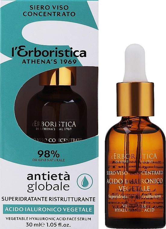 Athena's Концентрированная сыворотка против старения с гиалуроновой кислотой Erboristica Face Serum - фото N1