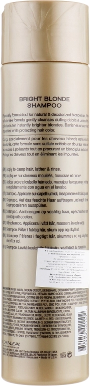 Цілющий шампунь для натурального і знебарвленого світлого волосся - L'anza Healing Blonde Bright Blonde Shampoo, 300 мл - фото N2