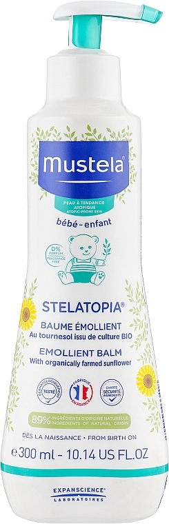 Mustela Увлажняющий бальзам для сухой и атопической кожи Stelatopia Emollient Balm With Sunflower - фото N1