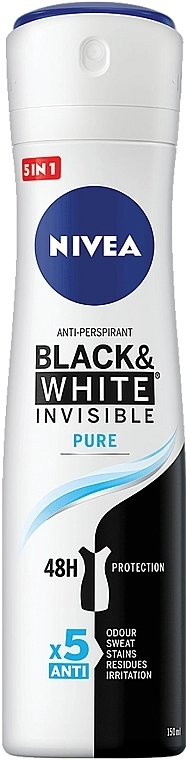 Nivea Антиперспірант "Чорне та біле. Невидимий" Black & White Invisible Pure - фото N1