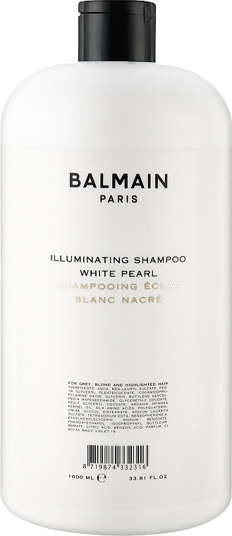 Balmain Paris Hair Couture Срібний шампунь з відтінком білої перлини Illuminating Shampoo White Pearl - фото N1