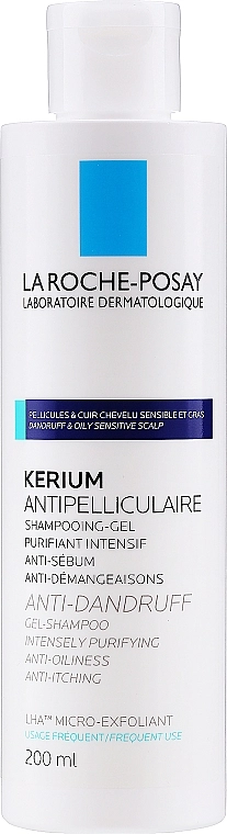 La Roche-Posay Шампунь-гель проти лупи Kerium Anti Dandruff Micro Exfoliating Gel Shampoo - фото N1
