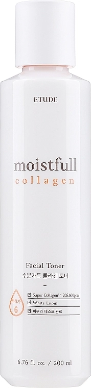 Etude Тонер для обличчя з колагеном House Moistfull Collagen Facial Toner White Lupin - фото N1