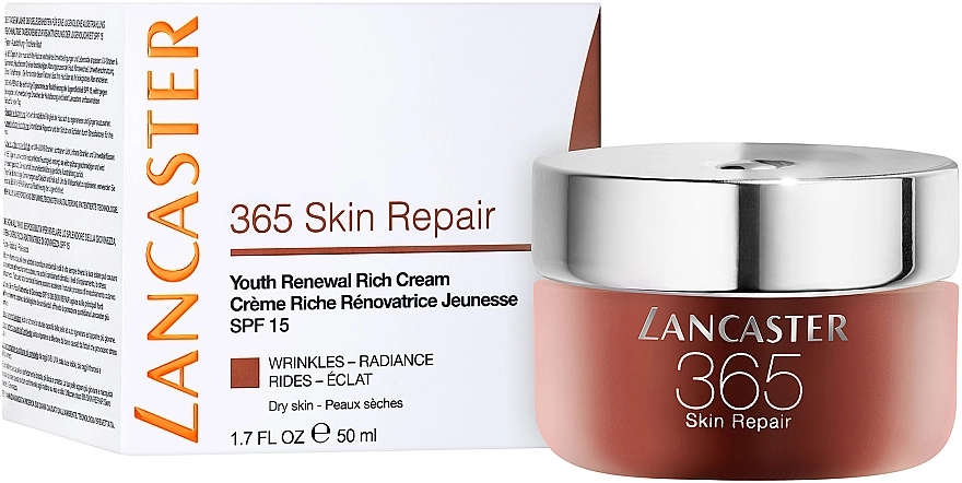 Lancaster Крем для обличчя, оновлюючий 365 Skin Repair Youth Renewal Rich Cream SPF 15 - фото N2