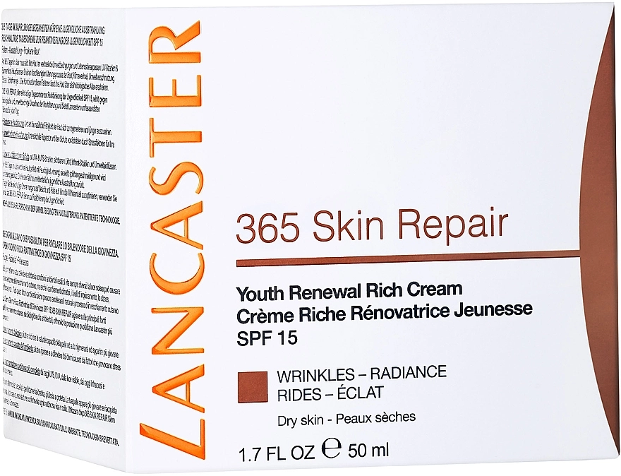 Lancaster Крем для лица, обновляющий 365 Skin Repair Youth Renewal Rich Cream SPF 15 - фото N3