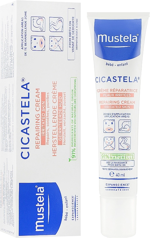 Mustela Відновлювальний крем для подразненої шкіри Cicastela Repairing Cream Irritated Skin - фото N1