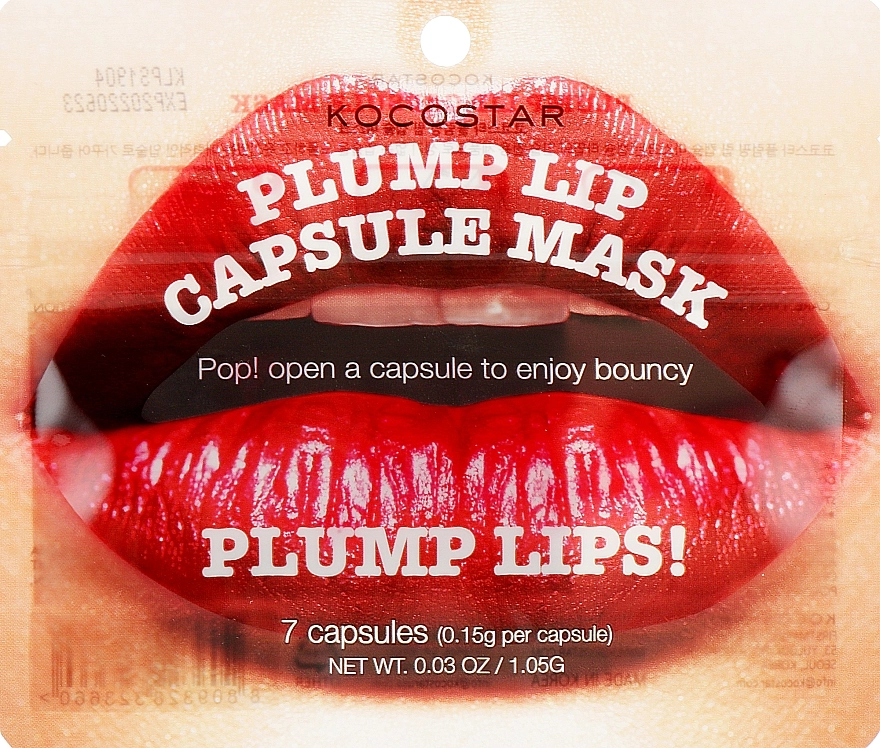 Kocostar Капсульна сироватка для збільшення об'єму губ Plump Lip Capsule Mask Pouch - фото N1