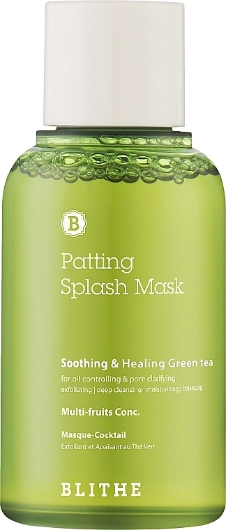 Blithe Сплеш-маска для відновлення шкіри "Зелений чай" Patting Splash Mask Soothing Green Tea - фото N4