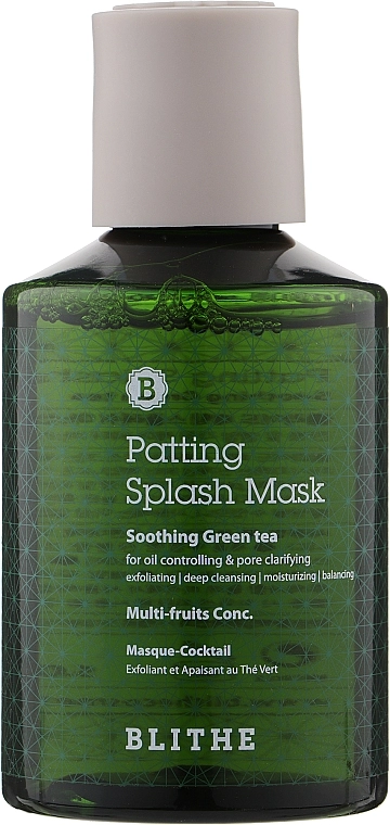 Blithe Сплэш-маска для восстановления кожи "Зеленый чай" Patting Splash Mask Soothing Green Tea - фото N2
