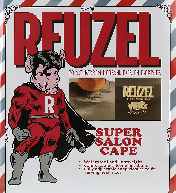 Reuzel Пеньюар барберский, черный Salon Super Cape Black - фото N1