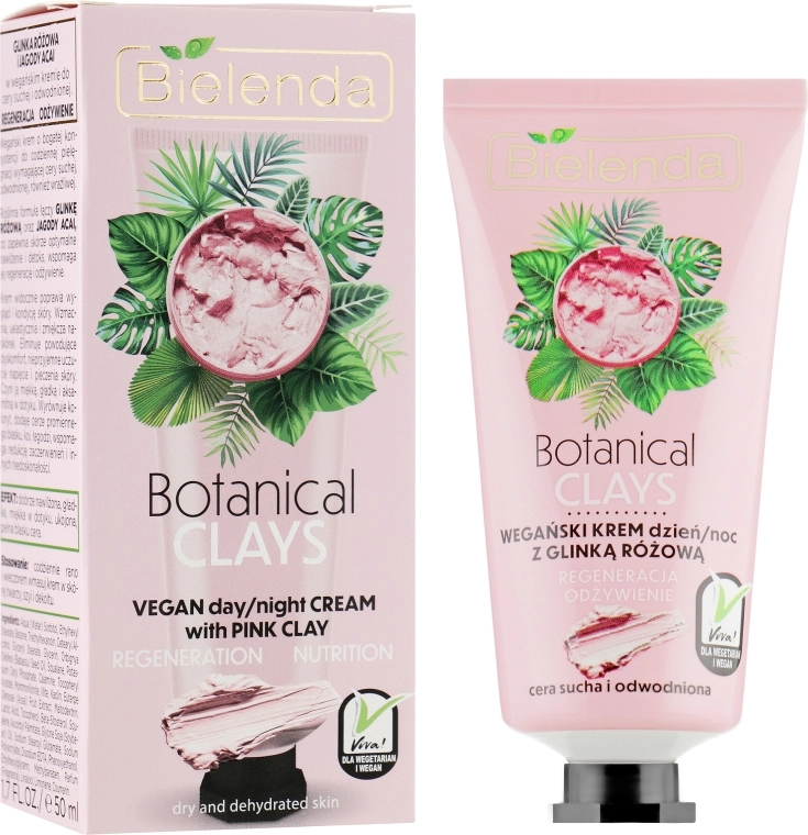 Bielenda Крем для обличчя з рожевою глиною Botanical Clays Vegan Day Night Cream Pink Clay - фото N1