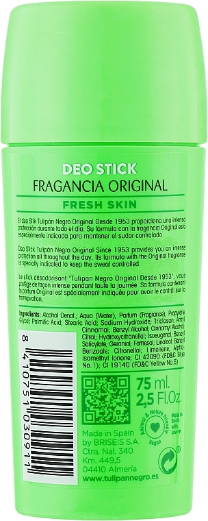 Дезодорант-стік - Tulipan Negro Original Deo Stick, 75 мл - фото N2