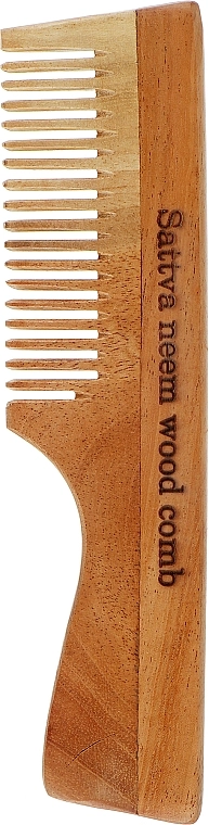 Sattva Деревянный гребень с ручкой Neem Wood Comb - фото N1