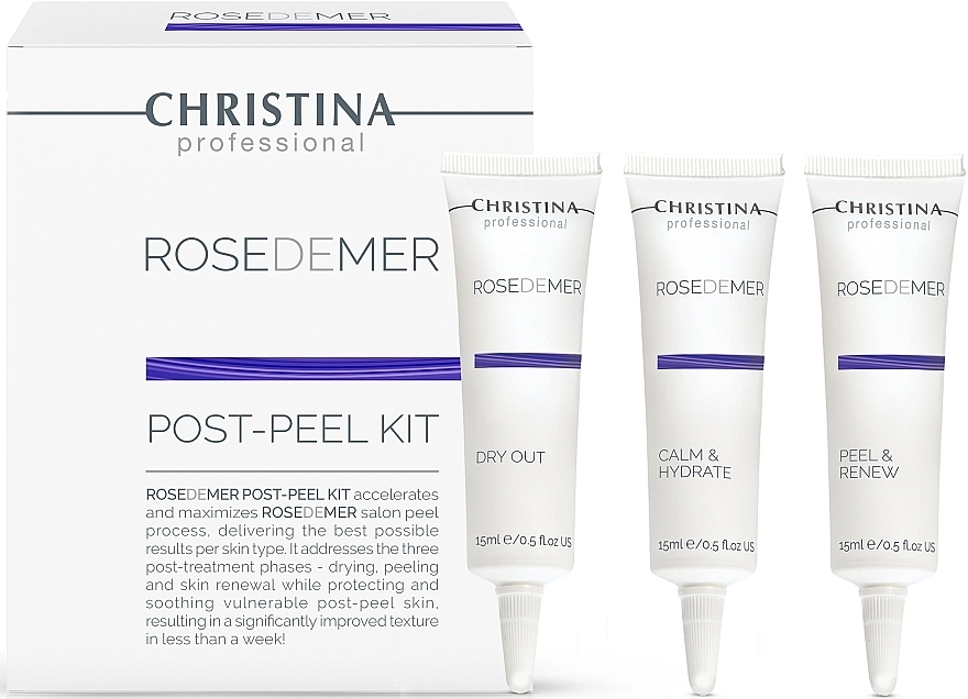 Christina Гігієнічний бальзам для губ "Виноград" Rose De Mer Post Peeling Kit (ser/15ml + ser/15ml + cr/mask/15ml) - фото N2