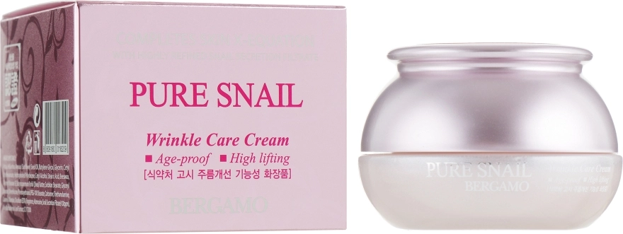 Bergamo Антивіковий відновлювальний крем для обличчя Pure Snail Wrinkle Care Cream - фото N1