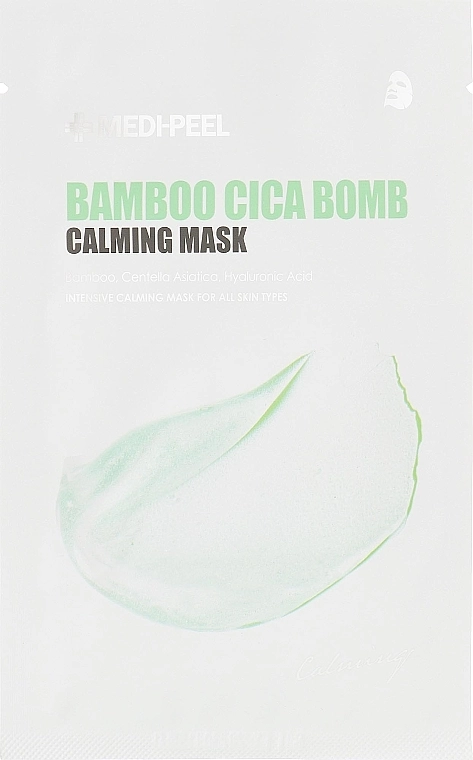 Успокаивающая тканевая маска с бамбуком и центеллой для лица - Medi peel Bamboo Cica Bomb Calming Mask, 25 мл, 10 шт - фото N4