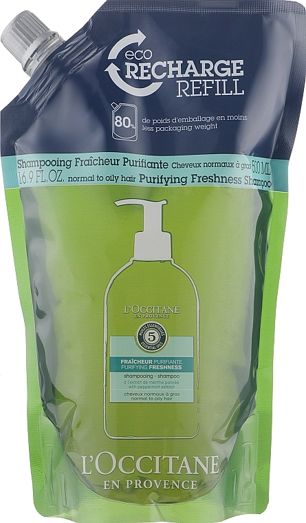 L'Occitane Освіжальний шампунь для волосся Aromachologie Purifying Freshness Hair Shampoo (запасний блок) - фото N1