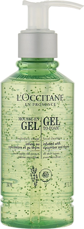 L'Occitane Гель-піна для вмивання з екстрактом огірка Gel To Foam Facial Cleanser - фото N1