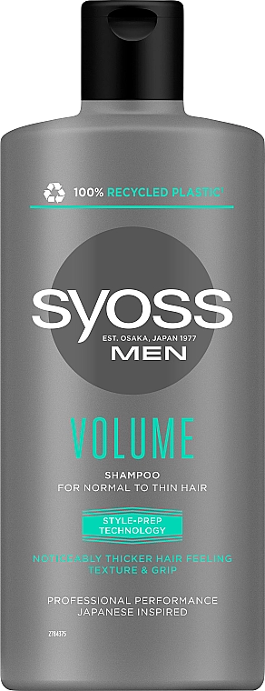 SYOSS Шампунь для нормального і тонкого волосся Men Volume - фото N1