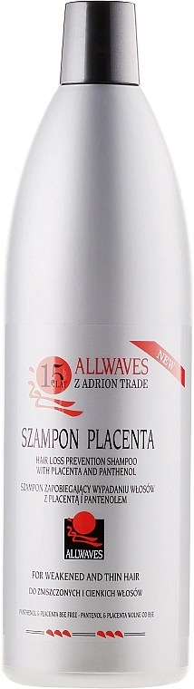 Allwaves Шампунь проти випадіння волосся Placenta Hair Loss Prevention Shampoo - фото N2