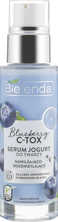 Bielenda Сыворотка-йогурт для обезвоженной и тусклой для лица Blueberry C-Tox Face Yogurt Serum - фото N2