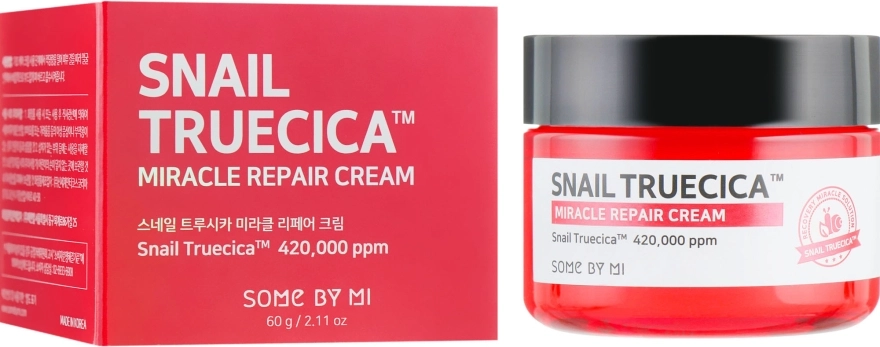 Some By Mi Відновлювальний крем з муцином равлика і керамідами Snail Truecica Miracle Repair Cream - фото N1