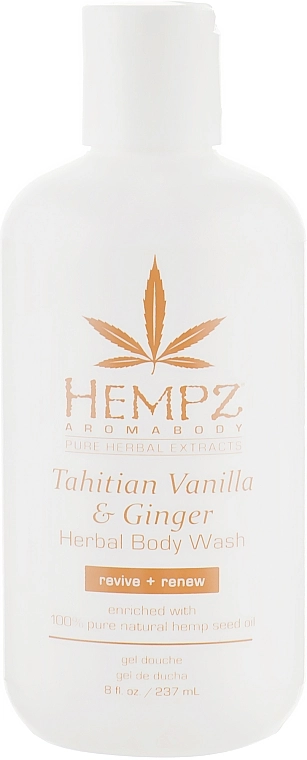 Гель для душа "Имбирь и ваниль Таити" - Hempz Tahitian Vanilla And Ginger Herbal Body Wash, 237 мл - фото N1