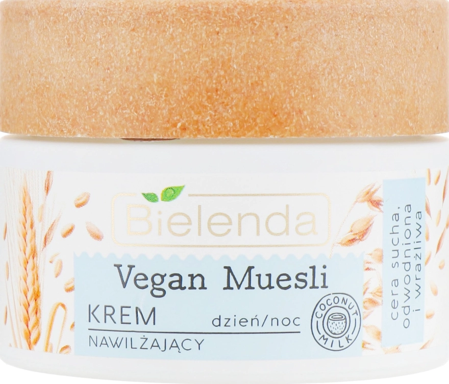 Bielenda Крем для обличчя зволожуючий "Овес, пшениця, кокосове молоко" Vegan Muesli Face Cream - фото N2