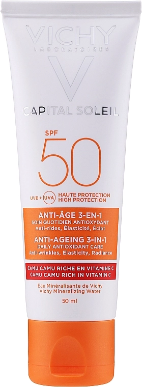 Vichy Сонцезахисний крем для обличчя Ideal Soleil Anti-Ageing Care SPF50 - фото N3