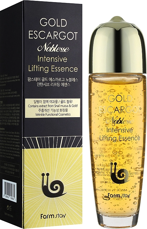 FarmStay Есенція для обличчя з муцином королівського равлика Gold Escargot Noblesse Intensive Lifting Essence - фото N2
