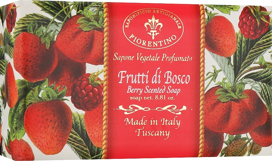 Saponificio Artigianale Fiorentino Натуральне мило "Ягоди" Berry Scented Soap - фото N1