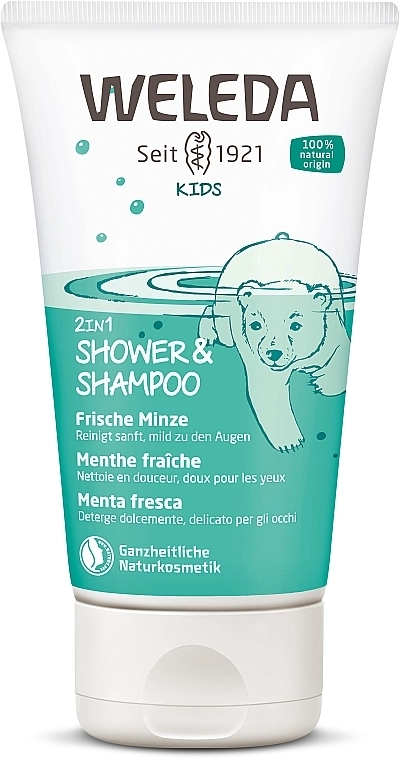 Weleda Дитячий шампунь-гель 2 в 1 Kids 2in1 Shower & Shampoo Fresh Mint - фото N1