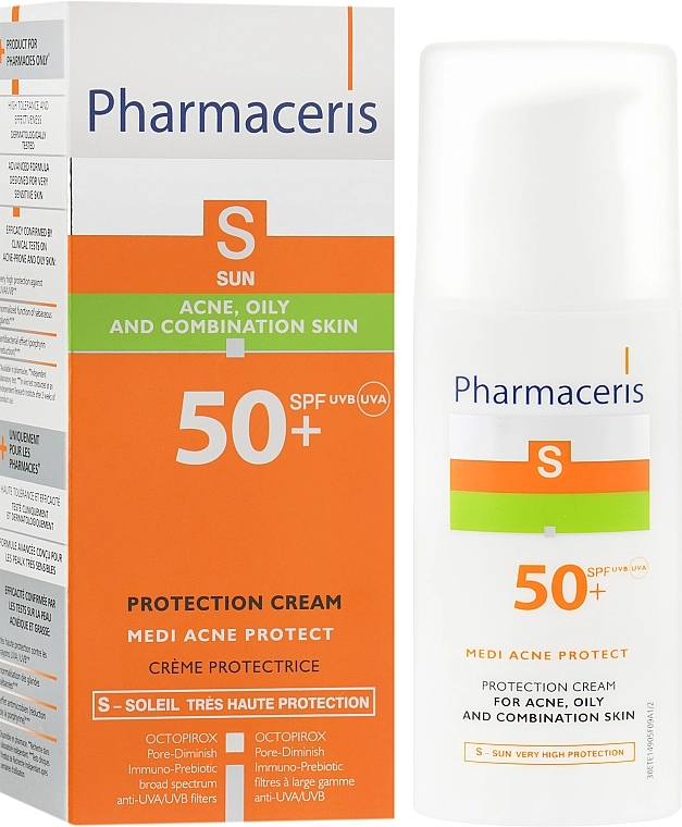 Pharmaceris Солнцезащитный крем для кожи с акне S Medi Acne Protect Cream SPF50 - фото N1