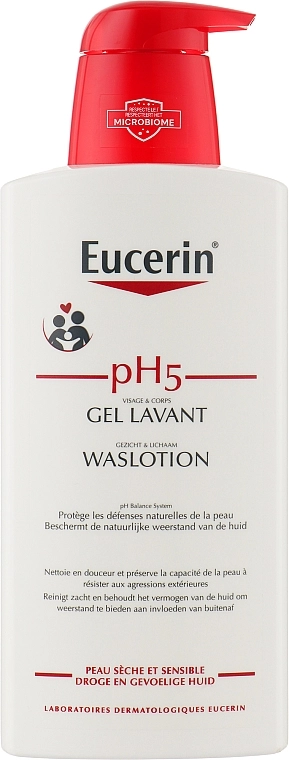 Eucerin Очищающий лосьон для чувствительной кожи тела pH5 WashLotion - фото N1