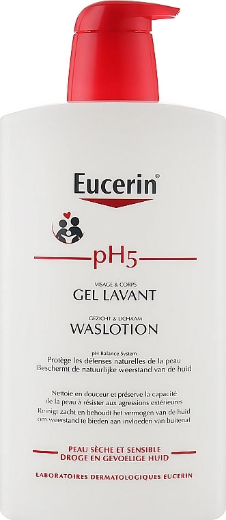 Eucerin Очищающий лосьон для чувствительной кожи тела pH5 WashLotion - фото N3