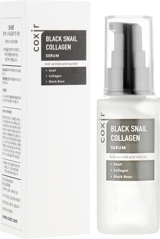 Coxir Антивозрастной серум для лица Black Snail Collagen Serum - фото N1